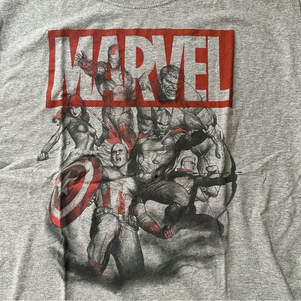 Marvel Heroes Gray and Red T-Shirt